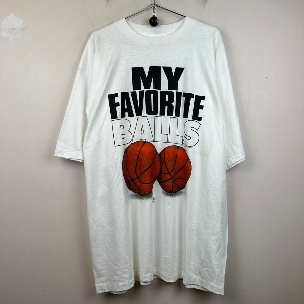 Vintage My Favorite Balls basketball tee size XXL
